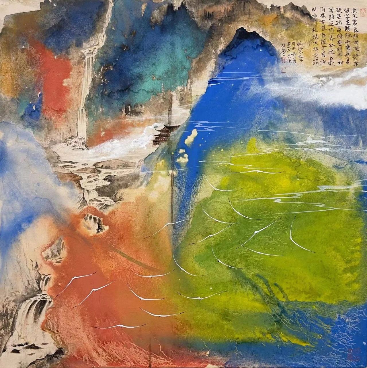 中国画《雅阁仙踪图》（谢汉彬）.jpg